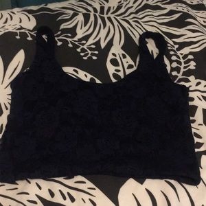 Navy crop top bralette brandy Melville medium lace